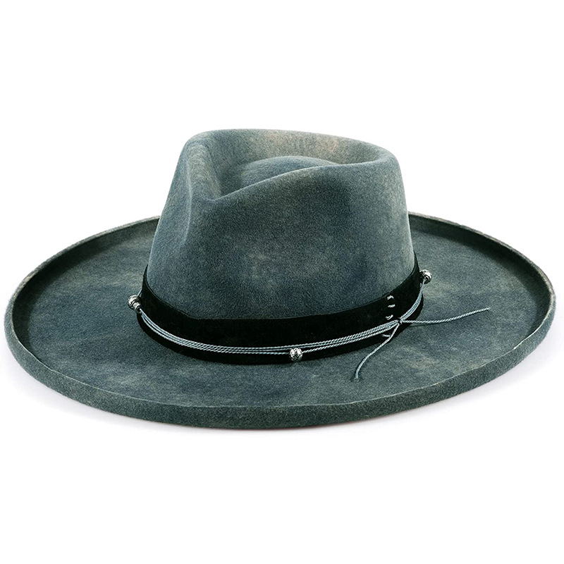 高品质批发 100% 羊毛毡中性软呢帽男士巴拿马帽羊毛 PU 帽檐软呢帽