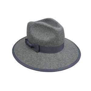 定製手工製作復古優雅女士帽子澳大利亞 100% 羊毛硬扁寬簷氈軟呢帽 