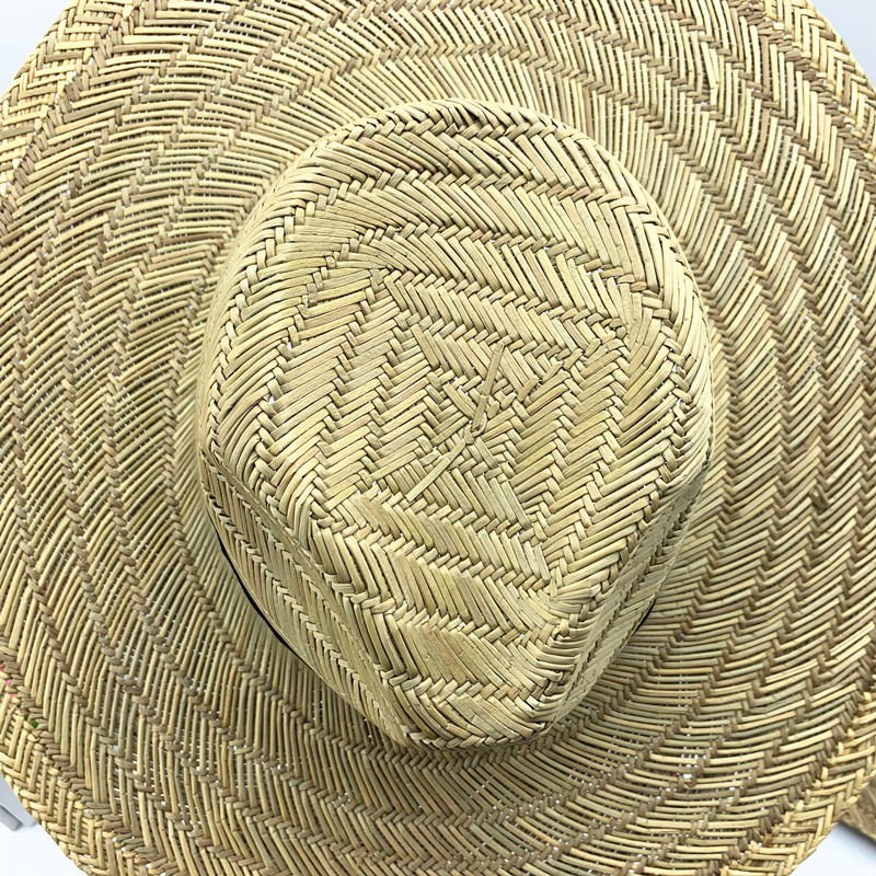 批發夏季下沿底部設計定製印刷美國闊邊帽海灘衝浪救生員草帽帶徽標
