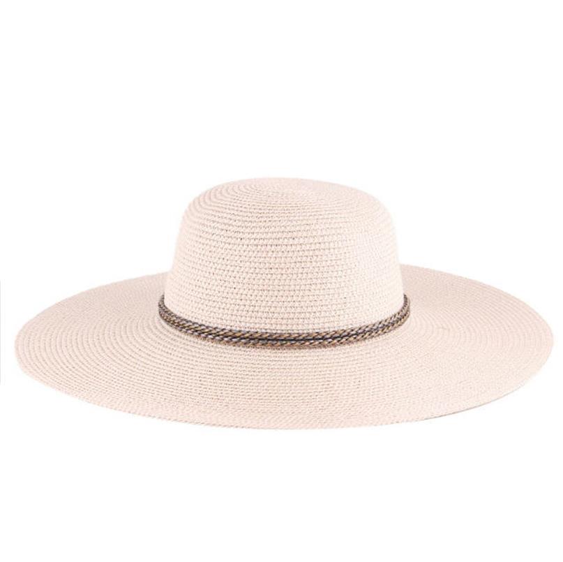  2022 高品質大簷軟質可折疊草帽沙灘太陽女帽夏季