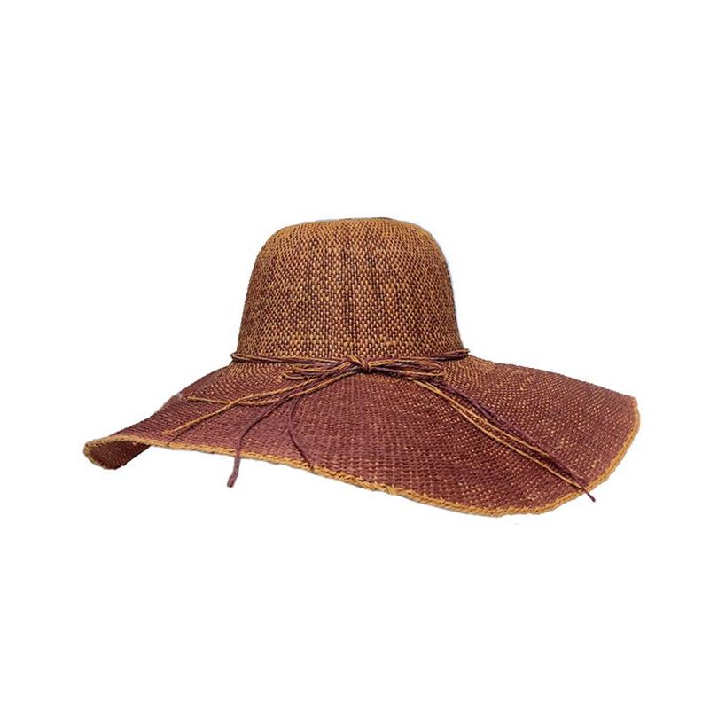 女士沙灘防曬草紫外線 UPF50 旅行草帽批發夏季可折疊紙編織草帽軟盤寬簷太陽帽